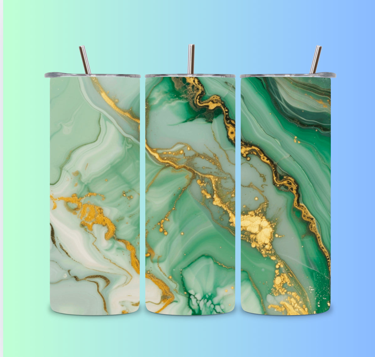 Green marble tumbler wrap