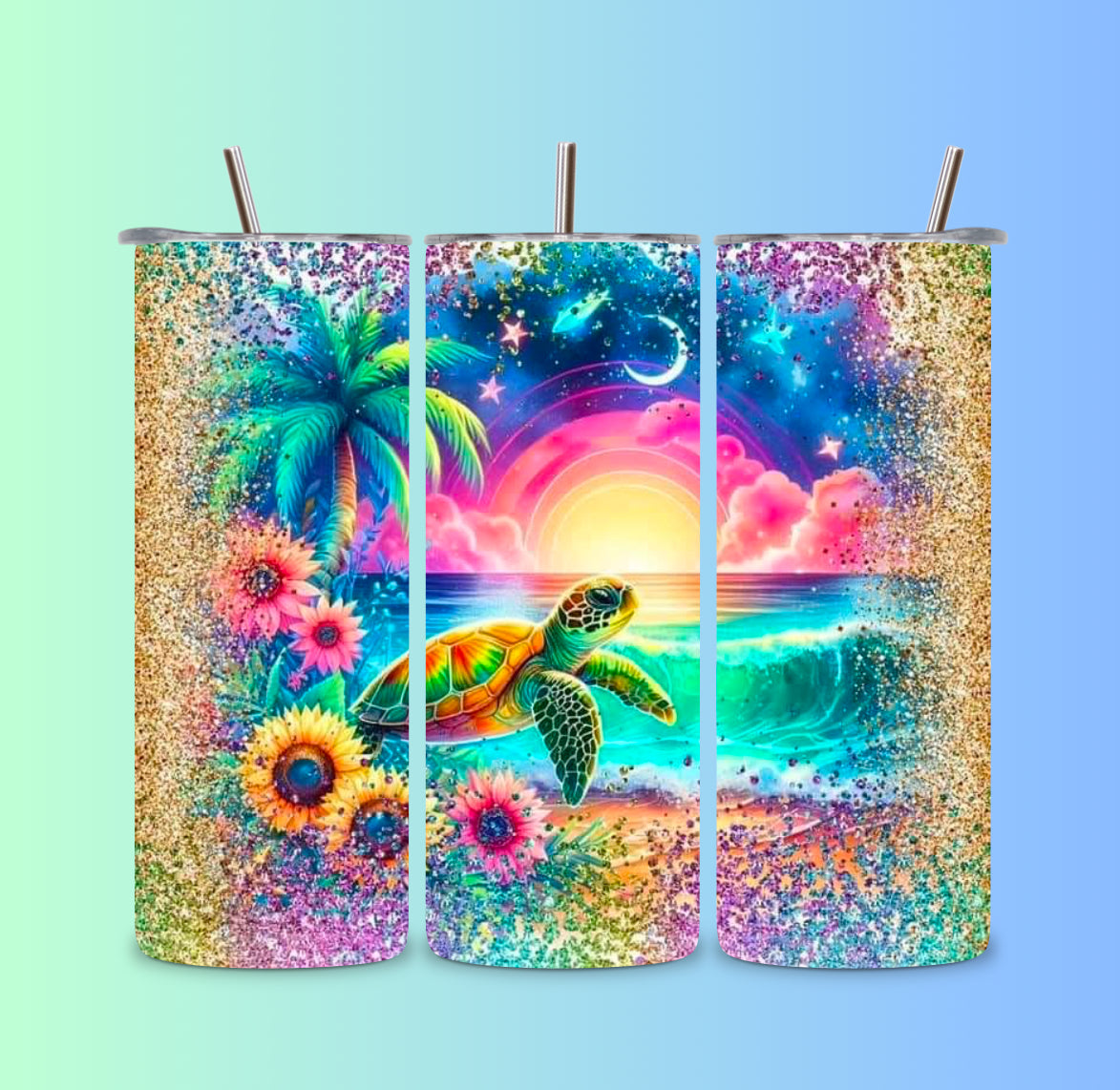 Sea turtle tumbler wrap