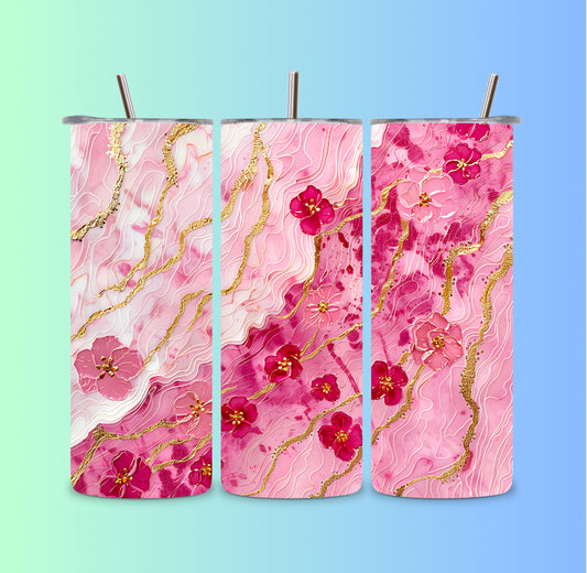 Flower tumbler wrap