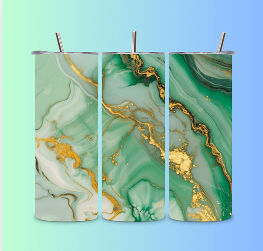 Green marble tumbler wrap